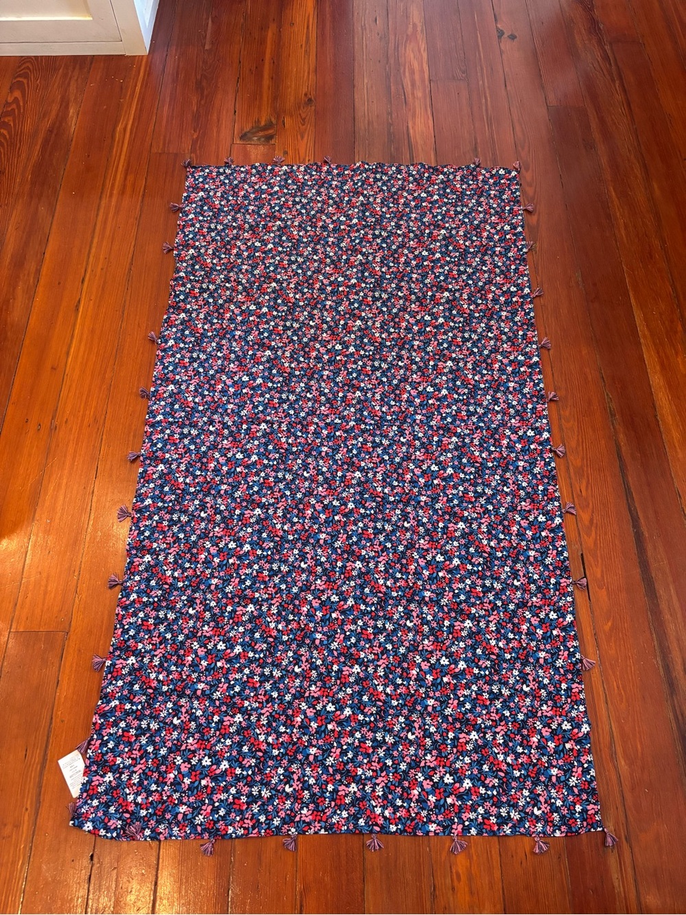 Floral Navy Red White Lightweight Scarf or Wrap